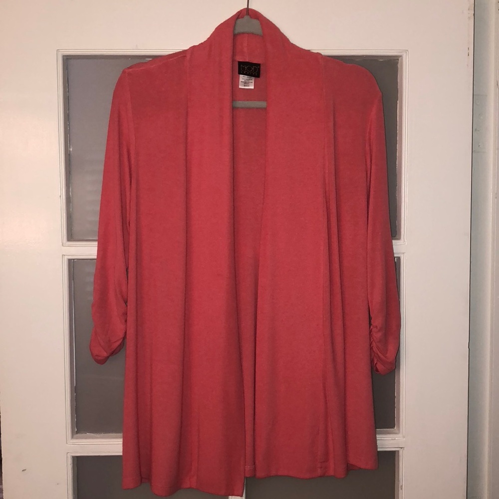 Long pink cardigan